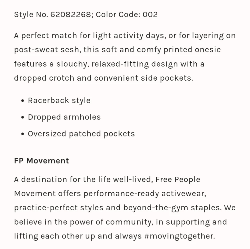 New FP Movement Free People Hot Shot Onesie S Padma Black Printed Combo Jumpsuit - Picture 4 of 16